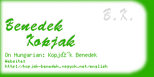 benedek kopjak business card